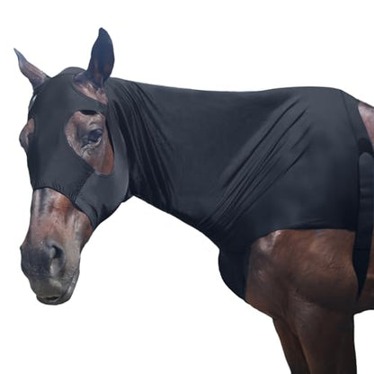 Horse Slinky Hood with Zipper, Stretchy Sleazy Hood Black XXL - color: Black, size: XX-Large