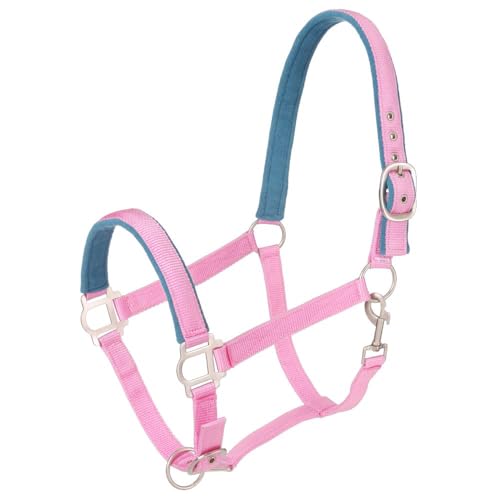 Tough1 Padded Halter with Satin Hardware - color: Pink, size: Yearling