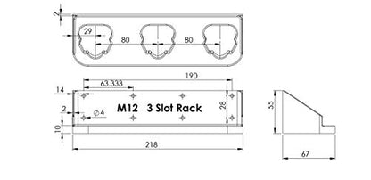 M12 Battery Holder for Milwaukee Makita Bosch Mount Wall Rack 12V 3 slot BAT414 BL1014 USA PN M12x3Rack - color: Red, size: 3 Slot