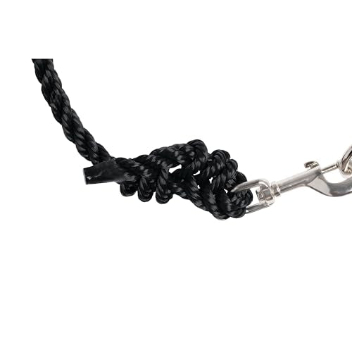 Weaver Livestock Adjustable Poly Neck Rope Cattle Halter, Modern Style Tying Cow Calf Halter, Livestock Handling Equipment for Showing, Black - color: Black