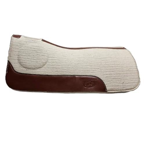 Tahoe Tack Ortho Ride Premium Saddle Pad – Premium Wool Blend Felt Tan Top with Fleece Lining, 1" Thick, Shock Absorbing
