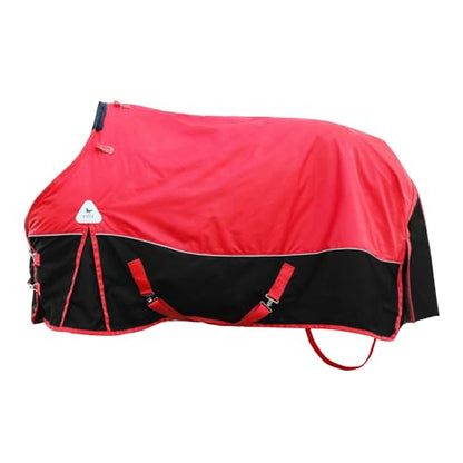Surcingle Turnout Blankets for Horse,1680D Winter Horse Blanket, 300g / 14oz Warm Filling Liner, Medium Weight Waterproof, Red Horse Blanket for Real Horses,Warm US78 in(EU 145 cm) - size: US78 in(EU 145 cm)