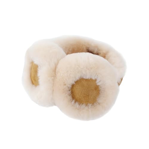 Aurya Sheepskin Earmuffs, Classic Ear Warmer for Winter Outdoor, Wool Ear Muffs for Men and Women - color: Chestnut