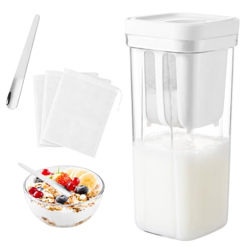 Yogurt Strainer,1800ml Greek Yogurt Strainer,with Stainless Steel Fine Mesh - color: 1800ml