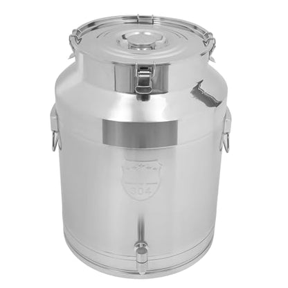 DYNAMI 16.9Gal 304 Stainless Steel Milk Bucket with Faucet,Thickened Stainless Steel Milk Can w/Sealing Lid, Large Liquid Container Storage,for Milk,Wine, Oil Storage Transport (64L/16.9gal,w/Faucet) - size: 16.9gal