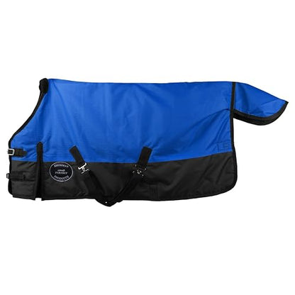 Showman Adjustable 56"-62" Pony/Yearling 1200 Denier Turnout Blanket - color: Blue