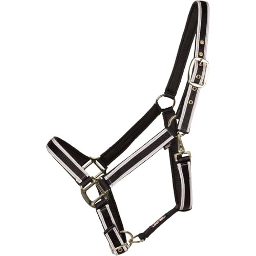Schneiders Padded Reflective Breakaway Halter for Horses | Adjustable Fit | Safety Leather Tab | Night-Time Visibility - size: Oversize