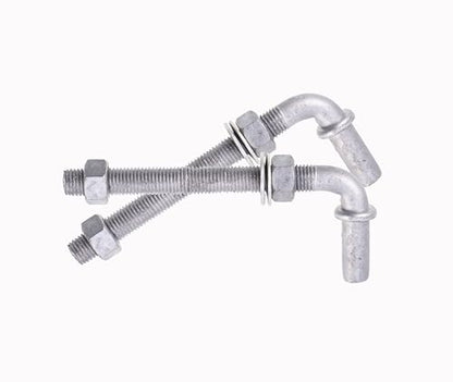 J-Bolt Post Hinge with 5/8" Hinge Pin Galvanized Post Gate Hinge for Chain Link Fence, Washers & Nuts Included (6" (2 Pcs)) - size: 6" (2 Pcs)