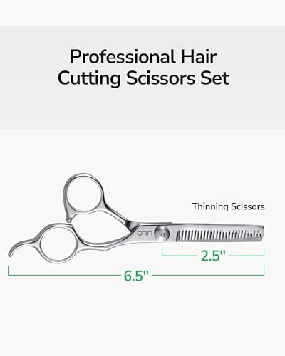 ULG Hair Thinning Scissors, Thinning Shear for Hair Cutting 6.5 inch Right-Hand Barber Scissors Salon Texturizing Shears Made of Japanese Stainless Steel, Silver - color: Silver