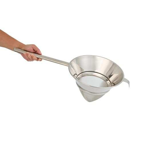 Restaurantware Chinois Strainer 1 Count 10.2" Stainless Steel Bouillon Cone with Extra Fine Mesh China Cap Strainer for Sauces, Stocks, Soups, Broths, Sifting, Sieving, Professional Kitchen Tools - size: Bouillin / Chinois, Extra Fine Mesh-10 1/4"