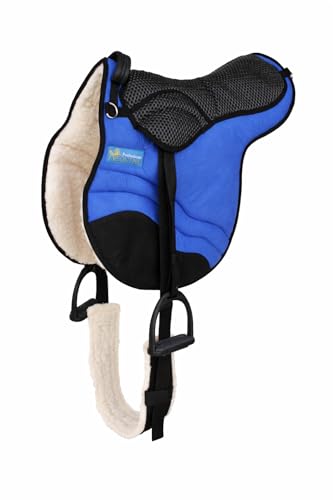 CHALLENGER Horse English Western Trail Fleece Padded Adjustable Bareback Saddle Pad 39TS05 - color: Blue