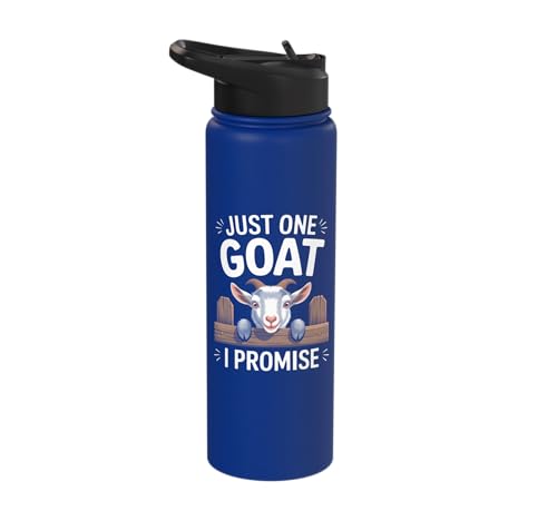 Just One Goat I Promise Cute Coat Pygmy Goat Farmer Stainless Steel Insulated Water Bottle - color: Royal Blue