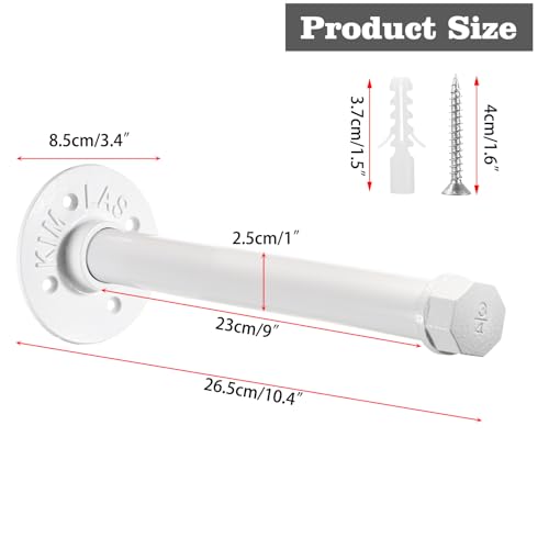 Sumnacon Wall Mounted Clothes Rack for Wardrobe, 2Pcs 10 Inch, White - color: White, size: 10 Inch