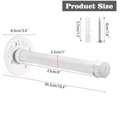 Sumnacon Wall Mounted Clothes Rack for Wardrobe, 2Pcs 10 Inch, White - color: White, size: 10 Inch