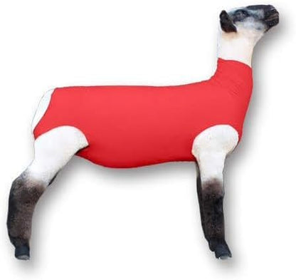 Show Pro Red Spandex Lamb Tube for Show Sheep & Lamb - Show Livestock Supplies: Sheep Covers & Blankets (Medium) - size: Medium