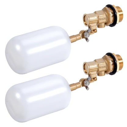 2 Pack 3/4 inch Brass Water Float Valve Pool Auto Fill Float Valve | Garden Hose Float Valve with Adjustable Arm, Water Level Control for Water Trough,Fountains,Water Tank,Ponds,Pool,Aquariums - color: 3/4 in