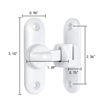 White 90/180 Degree Barn Door Latches,Flip Gate Lock - color: White