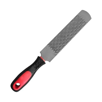 Hoof Rasp with Wooden Handle, High-Carbon Steel Horseshoe File for Horse Hoof Trimming and Shaping, Double Sided Farrier Rasp with Coarse Rasp and Finish File Side, Equestrian Tool