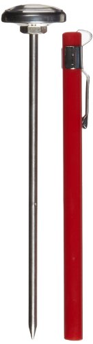 Rubbermaid Commercial Products Instant Read Thermometer, Red, Pocket Size for Meat/Food Cooking and Grilling/Oven