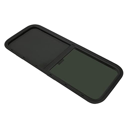 42" W x 22" H Black Tempered Glass RV Window, Horizontal Sliding, Universal Fit for RV with 2-6mm Sheet Metal Thickness - color: 42" W x 22" H