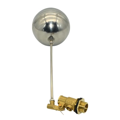 VARMHUS 304 Stainless Steel Male Thread Float Ball Valve, Brass Automatic Water Level Control for Stock Tank, Pool, and Water Tank Applications (1/2inch) - size: 1/2inch