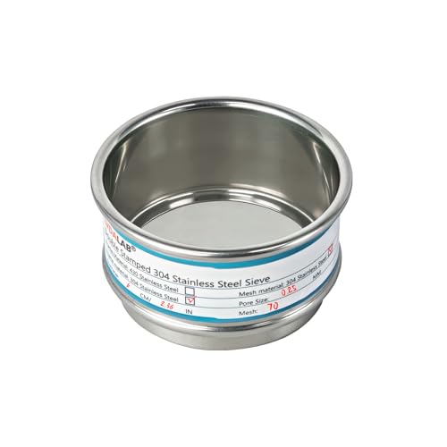 Full 304 Stainless Steel Mesh Sieve Screen, LVDALAB 70 Mesh(0.25mm) Aperture, 2.4inch(6CM) Dia Standard Sample Analysis Test Sieves Sifters Strainer for Industrial Laboratory Homes - size: 70 Mesh(0.25mm)/Ф2.4in(6CM)