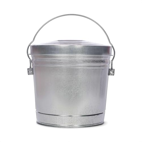 6-Gallon Galvanized Steel Storage Can with Secure Locking Lid, Heavy Duty Metal Container for Organizing Supplies