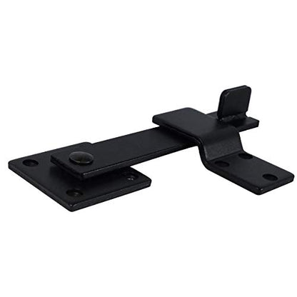 5.5" Fence Gate Latch Barn Door Flip Hardware Farm Lock Heavy Duty Wrought Iron, Matte Black