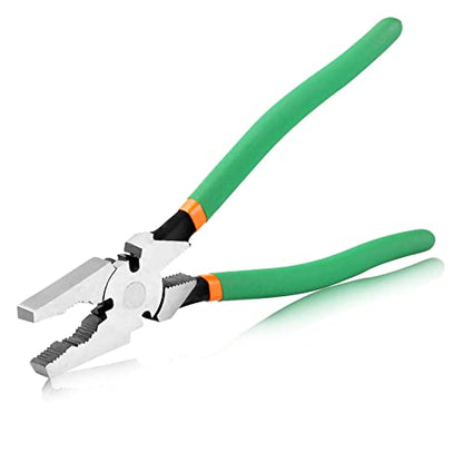 SPEEDWOX 10" Heavy Duty Square Nose Fence Pliers - High-Leverage Multi-purpose Chain Link Fence Tool - Barbed Wire Cutter, Nail Puller - style: 10" Fence Pliers