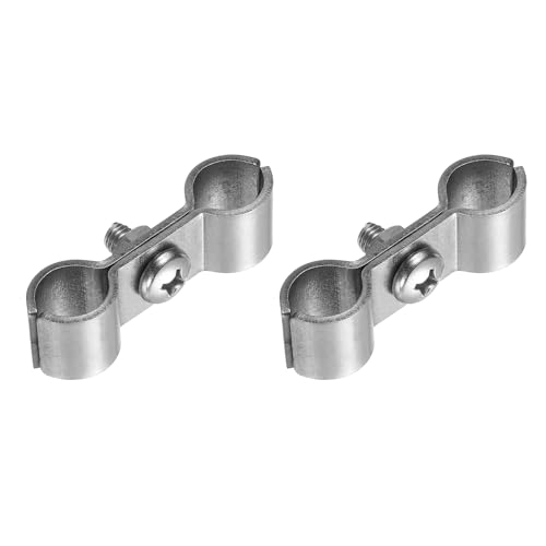 HARFINGTON 2pcs Chain Link Fence Panel Clamps 9/16" Stainless Steel Dog Kennel Clamps Fence Connector Temporary Dog Cage Hardware Parts with Bolts and Nuts for Round Pipe Panel - size: 9/16"