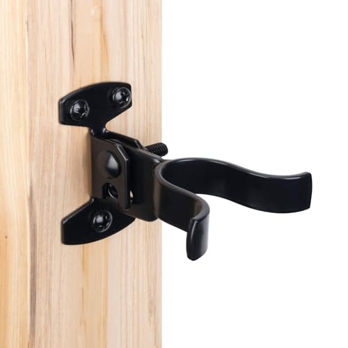 HILLMASTER 1-3/8" Flat Back Wall Mount Chain Link Fork Latch, Black Gate Fork Latch with Padlock Hole,Fence Latch Lock with Screws,Bolts,Gate Hardware Gate Latches for Outdoor Wooden Gates,2 PCS - size: 2 Pcs