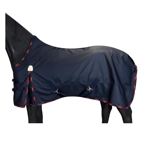 BARN & STABLE 600D Ripstop Lightweight Horse Turnout Sheet No Fill,Water-Resistant & Breathable Horse Blanket for Spring and Mild Weather, with Anti-Rub Fleece Withers - color: Midnight Navy, size: 72 in