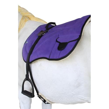 Horse Saddle PAD Trail Fleece Padded Adjustable Bareback Pad Pocket Stirrups 39193 - color: Purple, size: Bareback Pad: 22" L x 36" W Cinch: 31" L x 3" W