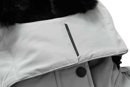 MOERDENG Women's Warm Winter Coat Insulated Snowboarding Jacket - color: Light Gray, size: Small