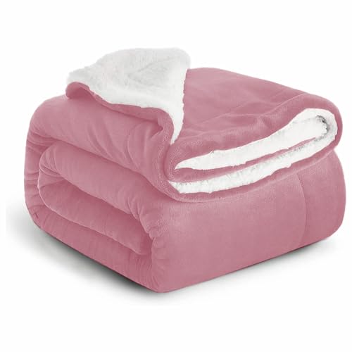 IR Imperial Rooms Fluffy Sherpa Throw Blanket Couch 50x60 Baby Pink - color: Baby Pink, size: Throw