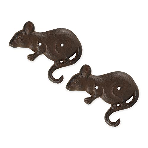 DII Cast Iron Decorative Wall Hook Set, Mouse, 2 Count - size: Mouse