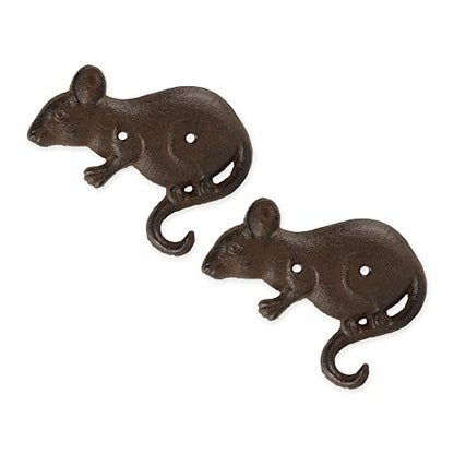 DII Cast Iron Decorative Wall Hook Set, Mouse, 2 Count - size: Mouse