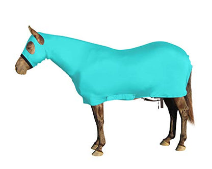 Derby Originals Comfy Stretch Lycra Sleazy Slicker Full Head and Body Sheet with Zipper – 6-Month Warranty - color: Caribbean Blue, size: Medium Mini (42" - 46")