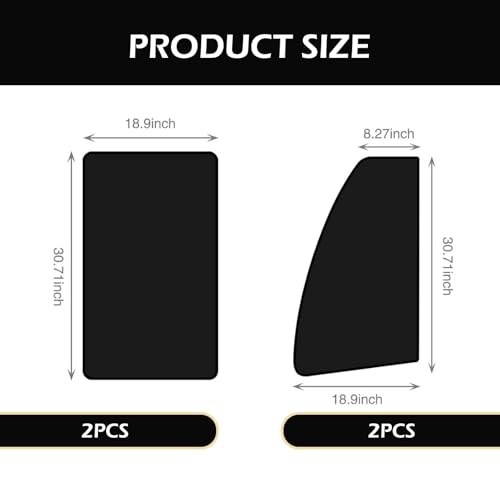 Shakas Window Sunshade, Sunscreen Light Protection Polyester Taffeta Adsorption Installation Side Window Glass Sunshade, for Most Two-cab Three-cab SUV Cross-country Commercial Vehicles (Black)