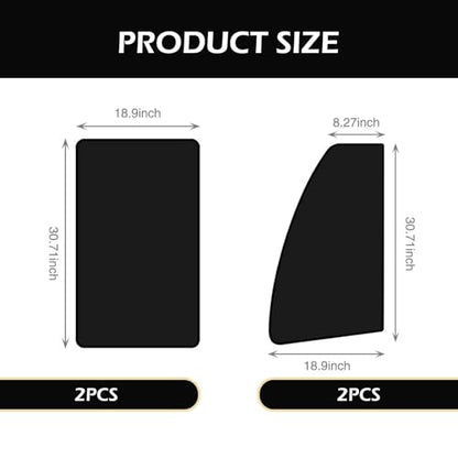 Shakas Window Sunshade, Sunscreen Light Protection Polyester Taffeta Adsorption Installation Side Window Glass Sunshade, for Most Two-cab Three-cab SUV Cross-country Commercial Vehicles (Black)