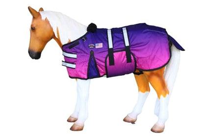1680D Miniature Foal Pony Donkey Weanling Winter Blanket 519TS07-XL - color: Berry Ombre, size: 48-54 Inches (Xlarge)