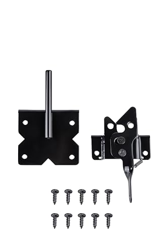 Heavy Duty Stainless Steel Self-Locking Gate Latch - Door Lock for Wooden Fence, Metal Gates & Vinyl Fence (Post Mount, Outdoor Use)