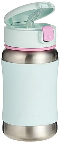 Skip Hop Toddler Sippy Cup with Straw, Sparks Stainless Steel Straw Bottle, Ice Cream - color: Ice Cream
