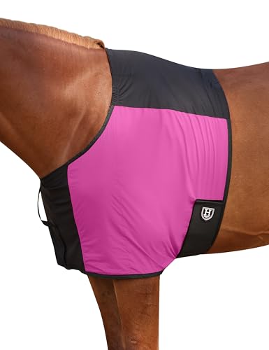 Harrison Howard Horse Shoulder Guard with Fleece-Lined Front Legs, Anti-Rub Stretch Nylon Protector for Horse Care Blankets Magenta L - color: Magenta, size: Large