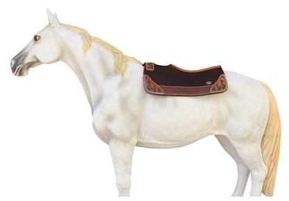 Horse 32" x 30" Western Contoured Wool Felt Therapeutic Saddle Pad 39218 - color: Brown