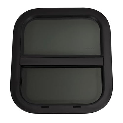 HECASA Universal 14" x 16" RV Window w/Screen Compatible with RV Camper Cargo Trailer Replacement Teardrop Vertical Slider Window Powder Coated Tinted Glass - size: 14" W x 16" H