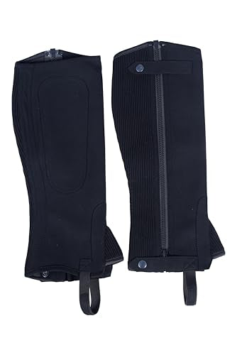 Equestrian Riding Unisex Half Chaps Amara Adult | Synthetic Leather Zip-Up Pair | Accurate Size Chart in Images. - size: Extra Large(C16xH17)in