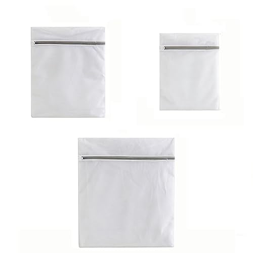 3Pcs Mesh Laundry Bags with Sturdy Zipper,washing Bags for Washing Delicates,Protect Clothes in Washing Machine for Home, College & Dorm (Large+Medium+Small) - size: Large+Medium+Small