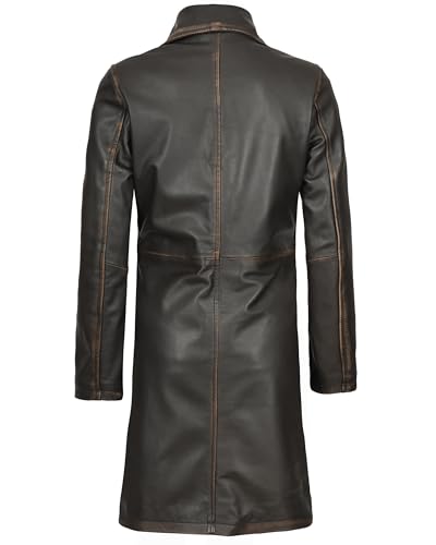 fjackets Lambskin Stylish Leather Car Coats for Womens - Real Long Leather Jacket Women Casual Leather Coat - color: Ruboff, size: Large