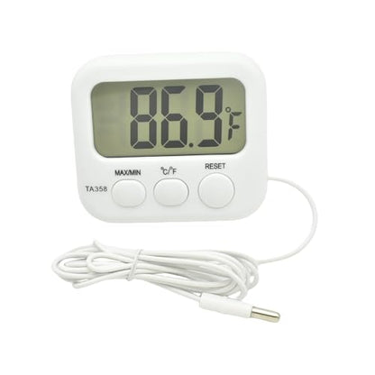 Small Digital Thermometer TA358 Celsius/Fahrenheit Temperature Indoor/Outdoor Meter Gauge with 5ft/1.5M Probe Sensor - style: Style A
